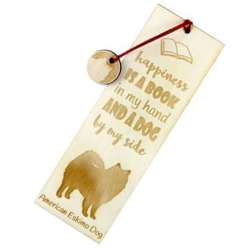 Artdog Ameriški eskimski pes, ameriški špic - zaznamek s psom, personaliziran zaznamek, pasji pripomoček za bralce Art-Dog