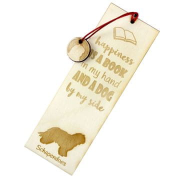 Artdog Schapendoes, nizozemski ovčar - zaznamek s psom, personaliziran zaznamek, pasji pripomoček za bralce Art-Dog