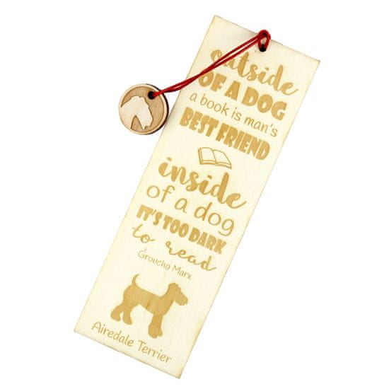 Artdog Airedale terier, obvodni terier - zaznamek s psom, personaliziran zaznamek, darilo za knjižnega molja Art-Dog