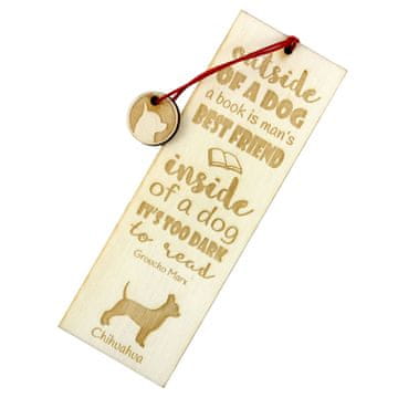 Artdog Kratkodlaka čivava - zaznamek s psom, personaliziran zaznamek, darilo za knjižnega molja Art-Dog