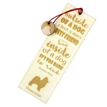 Artdog Pomeranec, mali špic - zaznamek s psom, personaliziran zaznamek, darilo za knjižnega molja Art-Dog