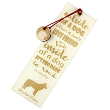 Artdog Sibirski haski, sibirski haski - zaznamek s psom, personaliziran zaznamek, darilo za knjižnega molja Art-Dog