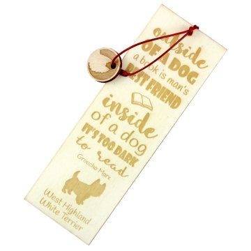 Artdog Zahodovišavski beli terier, Westie - zaznamek s psom, personaliziran zaznamek, darilo za knjižnega molja Art-Dog