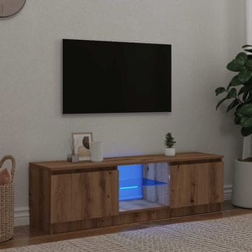 Vidaxl vidaXL TV omarica z LED osvetlitvijo Artisan hrast 140x40x35,5 cm