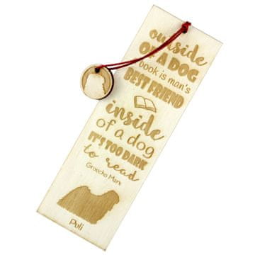 Artdog Puli - zaznamek s psom, personaliziran zaznamek, darilo za knjižnega molja Art-Dog