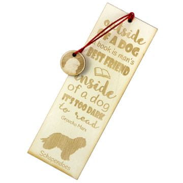 Artdog Schapendoes, nizozemski ovčar - zaznamek s psom, personaliziran zaznamek, darilo za knjižnega molja Art-Dog