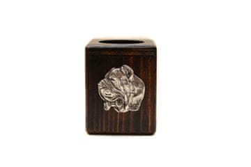 Artdog Neapeljski mastif, Neapeljski mastif, Mastino napoletano - lesen svečnik s psom, unikaten spominek po izgubi psa, delo Art-Dog