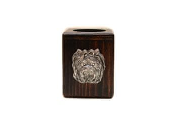 Artdog Yorkshire terier, York, York, Yorkie I - lesen svečnik s psom, unikaten spominek po izgubi psa, delo Art-Dog