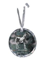 Artdog American Paint Horse - kristalna kroglica s fotografijo, fotografije konja v kristalu, personaliziran obesek za božično drevo Art-Dog