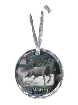 Artdog Mustang - kristalna kroglica s fotografijo, fotografije konja v kristalu, personaliziran obesek za božično drevo Art-Dog