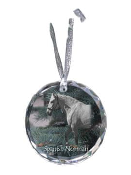 Artdog Španski Norman - kristalna kroglica s fotografijo, fotografije konja v kristalu, personaliziran obesek za božično drevo Art-Dog