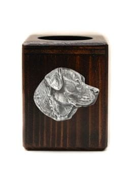 Artdog Labradorec - lesen svečnik s psom, unikaten spominek po izgubi psa, delo Art-Dog