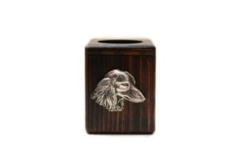 Artdog Jazbečar - lesen svečnik s psom, unikaten spominek po izgubi psa, delo Art-Dog