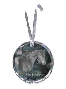 Artdog Bay horse - kristalna kroglica s fotografijo, fotografije konja v kristalu, personaliziran obesek za božično drevo Art-Dog