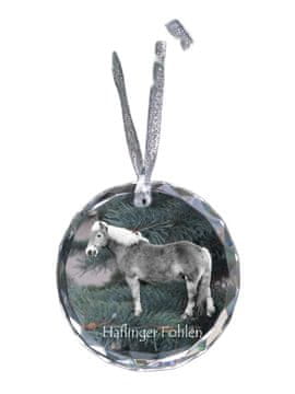 Artdog Haflinger Fohlen - kristalna kroglica s fotografijo, fotografije konja v kristalu, personaliziran obesek za božično drevo Art-Dog