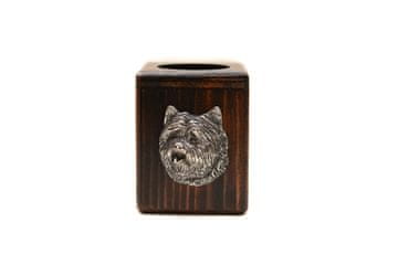 Artdog Cairn terier - lesen svečnik s psom, unikaten spominek po izgubi psa, delo Art-Dog