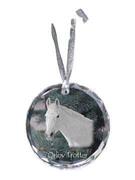 Artdog Orlov Trotter - kristalna kroglica s fotografijo, fotografije konja v kristalu, personaliziran obesek za božično drevo Art-Dog