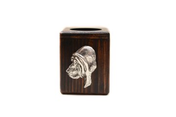 Artdog Bloodhound, Saint's Dog Huberta - lesen svečnik s psom, unikaten spominek po izgubi psa, delo Art-Dog