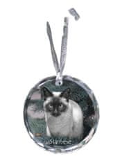 Artdog Siamese - kristalna kroglica s fotografijo, fotografije mačke v kristalu, personaliziran obesek za božično drevo Art-Dog