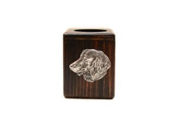 Artdog Jazbečar IV - lesen svečnik s psom, unikaten spominek po izgubi psa, delo Art-Dog