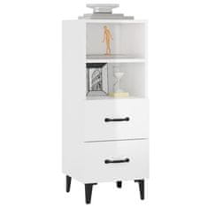 Vidaxl Komoda visok sijaj bela 34,5x34x90 cm konstruiran les