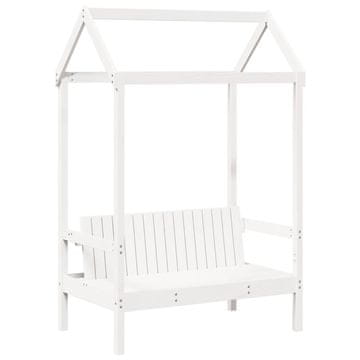 Vidaxl Klop s streho bela 117,5x70x176,5 cm trdna borovina