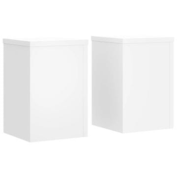 Vidaxl Stojalo za rastline 2 kosa belo 25x25x35 cm inženirski les