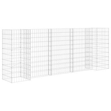 Vidaxl Korito za rastline gabion H-oblike jeklo 260x40x100 cm