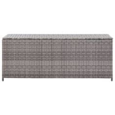 Vidaxl Vrtna škatla za shranjevanje siva 150x50x60 cm poli ratan