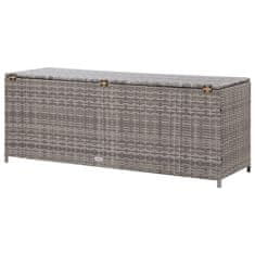 Vidaxl Vrtna škatla za shranjevanje siva 150x50x60 cm poli ratan