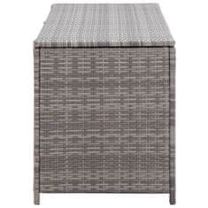 Vidaxl Vrtna škatla za shranjevanje siva 150x50x60 cm poli ratan