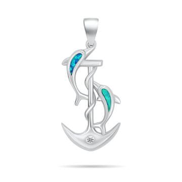 Brilio Silver Srebrn obesek Sidro z delfini PT139WB