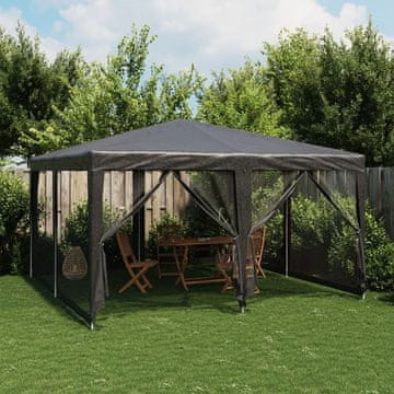 Vidaxl vidaXL 8-stenski mrežasti šotor za zabave, antracit, 4 x 4 m, HDPE