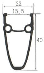 TWN platišče 28&quot;/ 622 32d. CNC višina 40mm dvojno belo