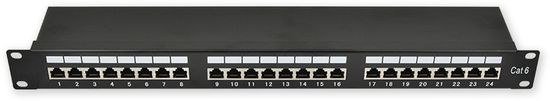 LAN-TEC PP-160 24P / C6 / S - 19 &quot;patch panel 1U, 24 vrat C6 zaščiten