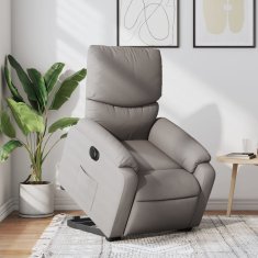 Vidaxl Električni naslanjač s funkcijo vstajanja taupe blago