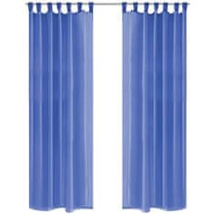 Vidaxl Prosojne zavese 2 kosa 140x245 cm kraljevsko modre barve