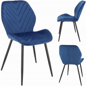 Jumi MILARE oblazinjen velur stol mornarsko modra