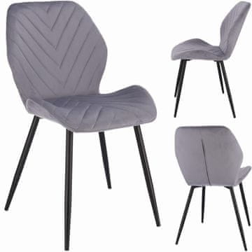 Jumi MILARE oblazinjeni žametni stol siva