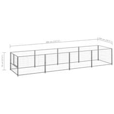 Vidaxl Pasji boks srebrn 4 m² jeklo