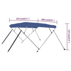 Vidaxl Bimini tenda s 4 loki modra 243x180x137 cm