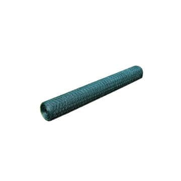 Vidaxl Žična mreža za ograjo s PVC oblogo 25x0,5 m zelena