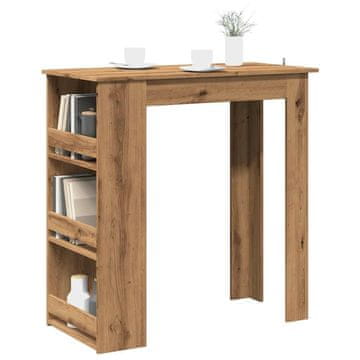 Vidaxl vidaXL Barska miza s policami, umetniški hrast, 102x50x103,5 cm