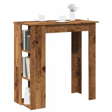 Vidaxl vidaXL Barska miza s policami, starinski les, 102x50x103,5 cm