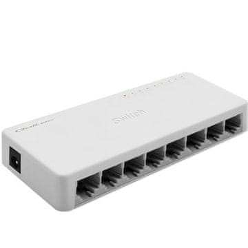 shumee Qoltec STIKALO Omrežno stikalo 8 x RJ45 vrata | 1000 Mbps | Hitri Ethernet | LAN