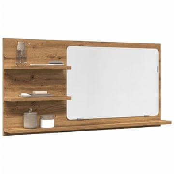 Vidaxl vidaXL Kopalniška omarica z ogledalom, Artisan hrast, 90x11x45 cm