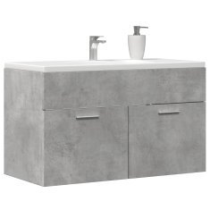 Vidaxl Omarica za umivalnik betonsko siva 90x38,5x46 cm inženirski les