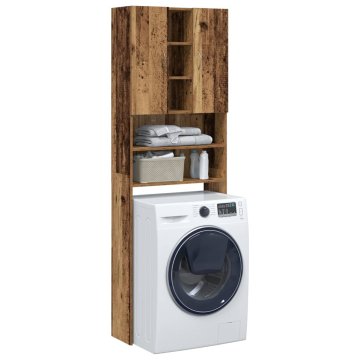 shumee vidaXL omara za pralni stroj iz starega lesa 64x25,5x190 cm