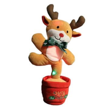JOJO Interaktivna plesna igrača, Božična igrača, Plišasta igrača s ponavljanjem besed (Rudolf) | DANCETKO