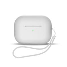 HURTEL Silikonska torbica za slušalke AirPods 3 + trak za zapestje, bela